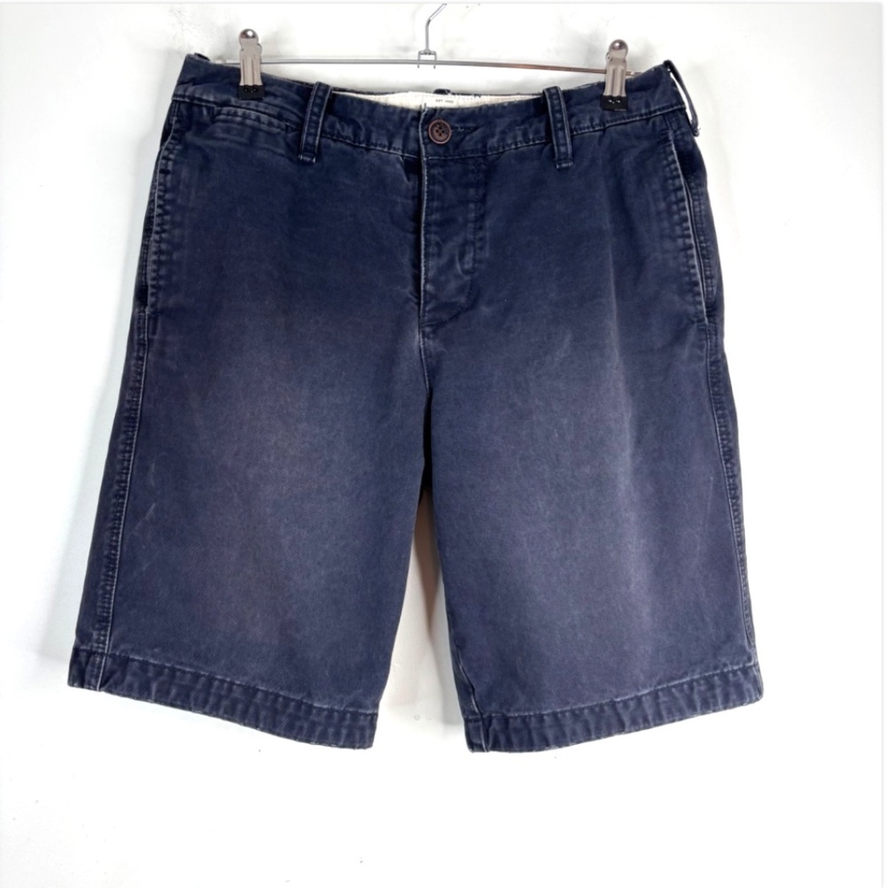 Abercrombie Navy Chino Shorts 32 Faded Sunwashed 9"Golf Coastal Old Money Preppy